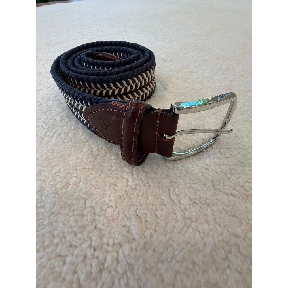 Alero Sport 36 M/L The Joe Woven Belt Braided Leather Trim Made in Italy $126